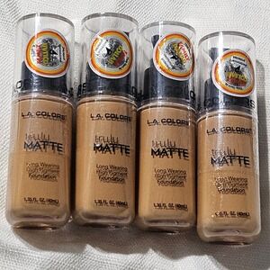 LA COLORS Truly Matte Long Wearing High Pigment Foundation Cafe CLM360 4 Pack